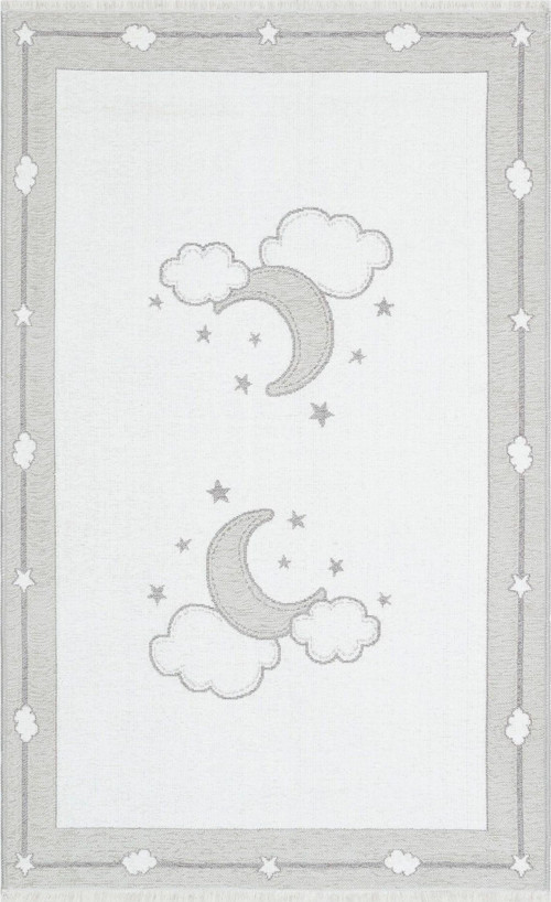 Eko Halı Noa Baby NB 01 Grey Yıkanabilir Çift Taraflı Yumuşak Dokulu İnce Çocuk-Bebek Odası Halısı