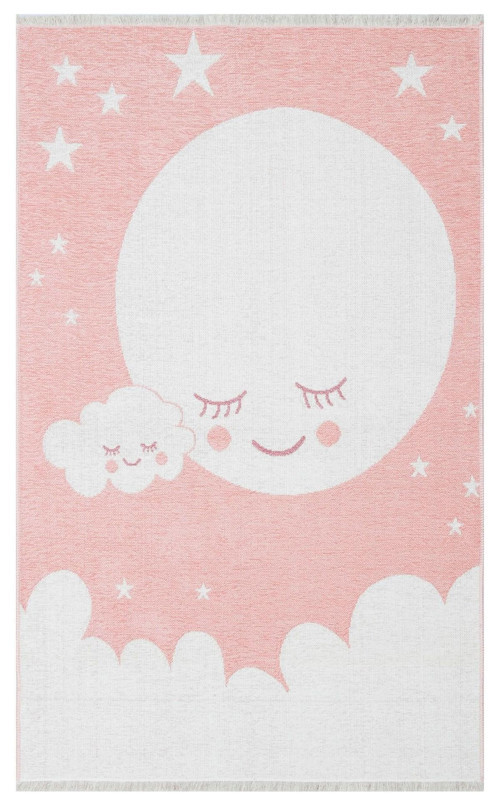 Eko Halı Noa Baby NB 02 Pink Yıkanabilir Çift Taraflı Yumuşak Dokulu İnce Çocuk-Bebek Odası Halısı