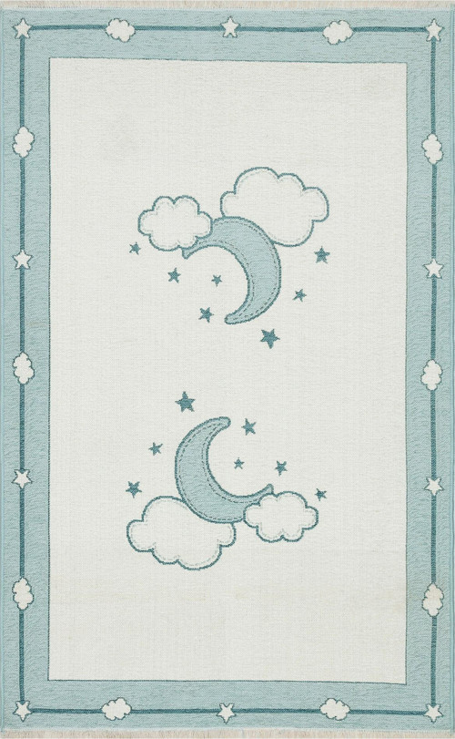 Eko Halı Noa Baby NB 01 Blue Yıkanabilir Çift Taraflı Yumuşak Dokulu İnce Çocuk-Bebek Odası Halısı
