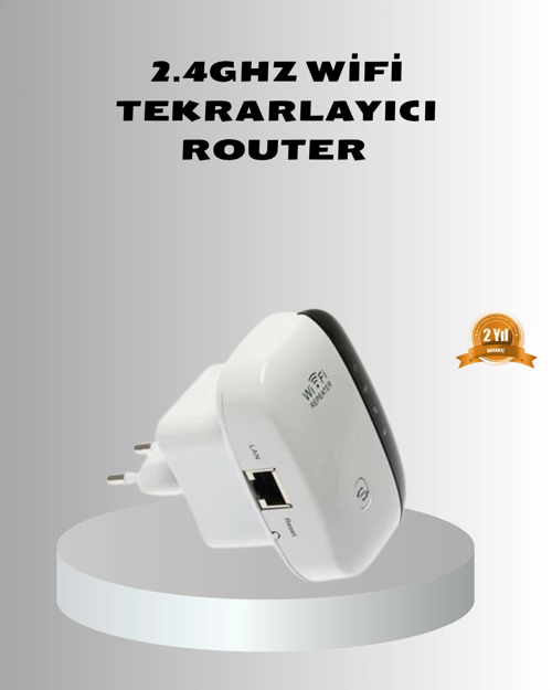 Mey İthalat® 2.4G WiFi Sinyal Çoğaltıcı Router Genişletici Güçlü Antenli