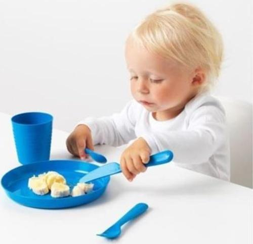 Kalas Çocuk Çatal Kaşık Bıçak Seti - 3'lü Set - SARI