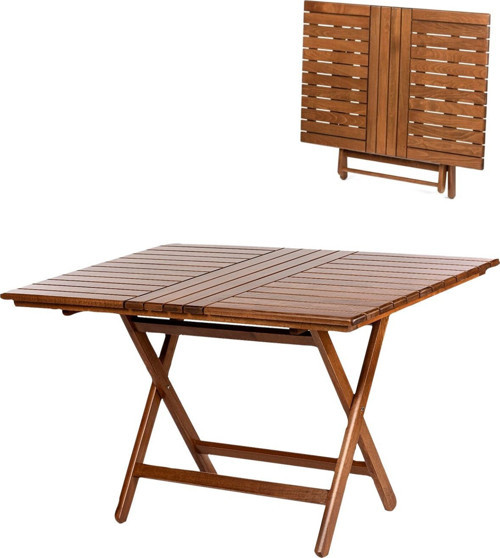Atina Balkon Masası 80X120 -Ahşap Bahçe Masası - Katlanır Portatif Masa