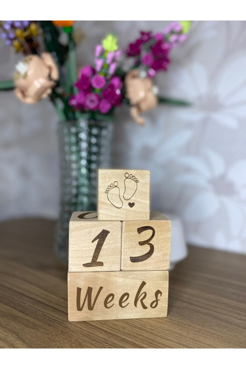 isimsiz ingilizce anı küpleri 4'lü set doğal kayın ahşap lazer yazım anne bebek hatıra