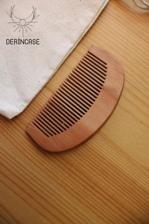 Lazer Yazım İsme Özel Doğal Kayın Ahşap Şimşir Tarak