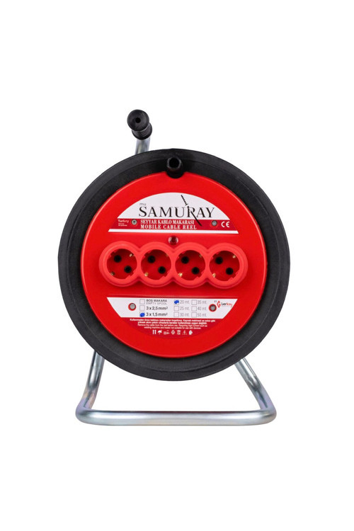 Seyyar Makaralı Uzatma Kablosu 3x1,5mm 35mt - 31535