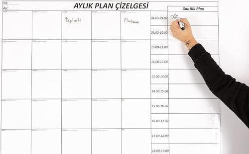1 Adet 110×100 Cm Aylık Plan Çizelgesi Akıllı Kağıt Tahta