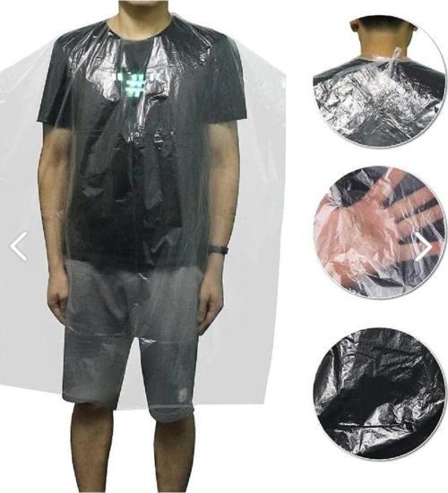 50 Adet Tek Kullanımlık Naylon Önlük Penuar Çalışma Boya Mutfak Kuaför Önlüğü Apron Kullan at