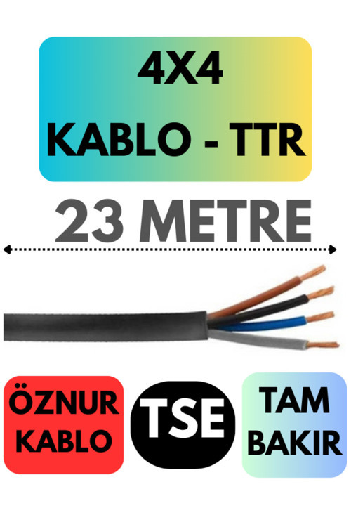 Öznur 4X4 TTR Kablo Metre Seçenekli (Siyah) 23 METRE