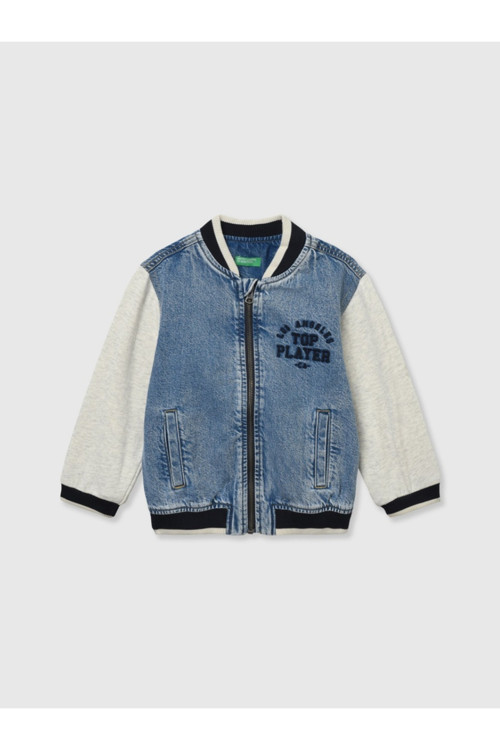 Erkek Çocuk Denim Bomber Ceket 1-6 Yaş Mavi