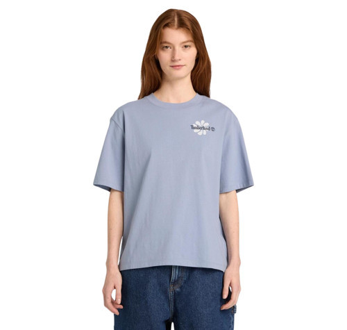 B0A5RXMB881-R Timberland Graphic Short Sleeve Tee Kadın T-Shirt Mavi