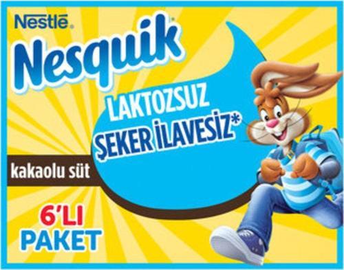 Nesquik Laktozsuz Şeker İlavesiz Kakaolu Süt 6X180 Ml ( 1 Adet )