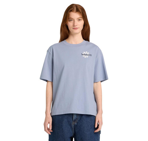 B0A5RXMB881-R Timberland Graphic Short Sleeve Tee Kadın T-Shirt Mavi