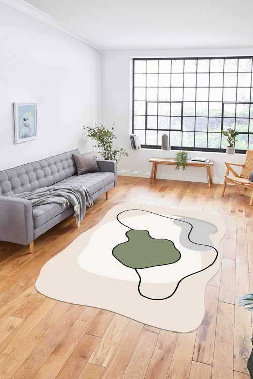 Baskılı Lazer Kesim Modern Yıkanabilir Kaymaz Taban Yolluk Mutfak Salon Halısı