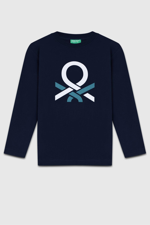 Erkek Çocuk Baskılı Sweatshirt 6-14 Yaş Lacivert