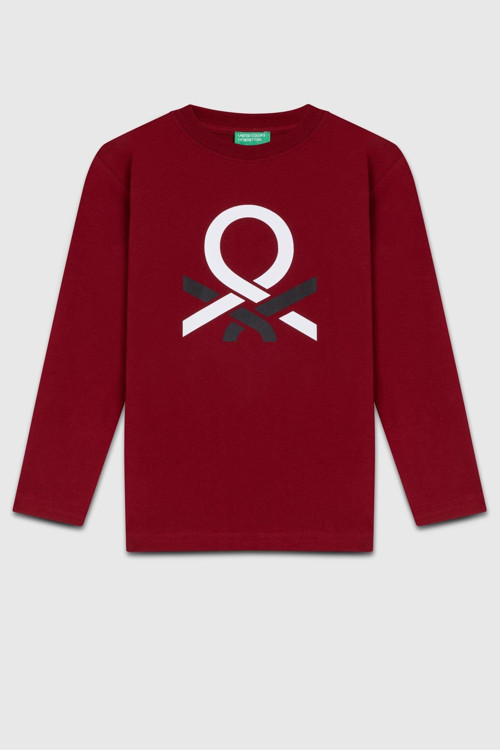 Erkek Çocuk Baskılı Sweatshirt 6-14 Yaş Bordo