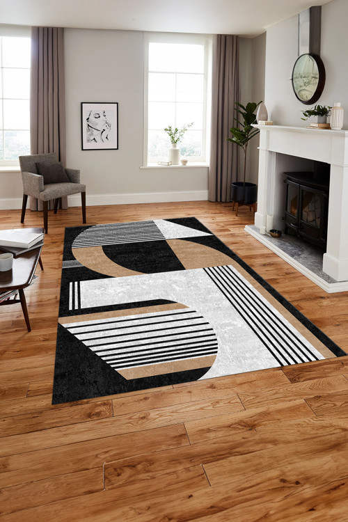 Dijital Baskılı Modern Sade Desen Yıkanabilir Kaymaz Taban Yolluk Mutfak Salon Halısı