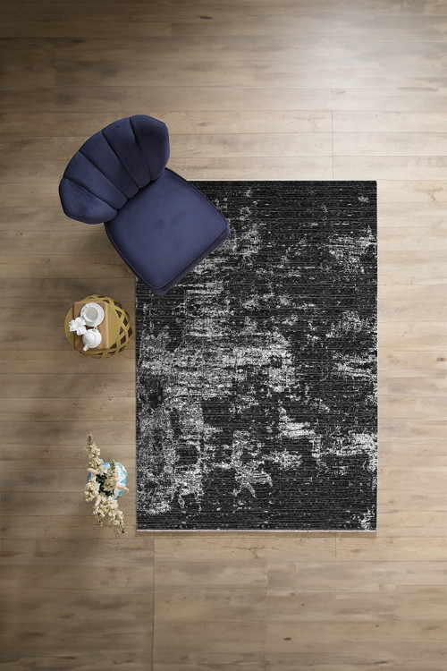 Dijital Baskılı Sade Antrasit Model Yıkanabilir Kaymaz Taban Yolluk Mutfak Salon Halısı