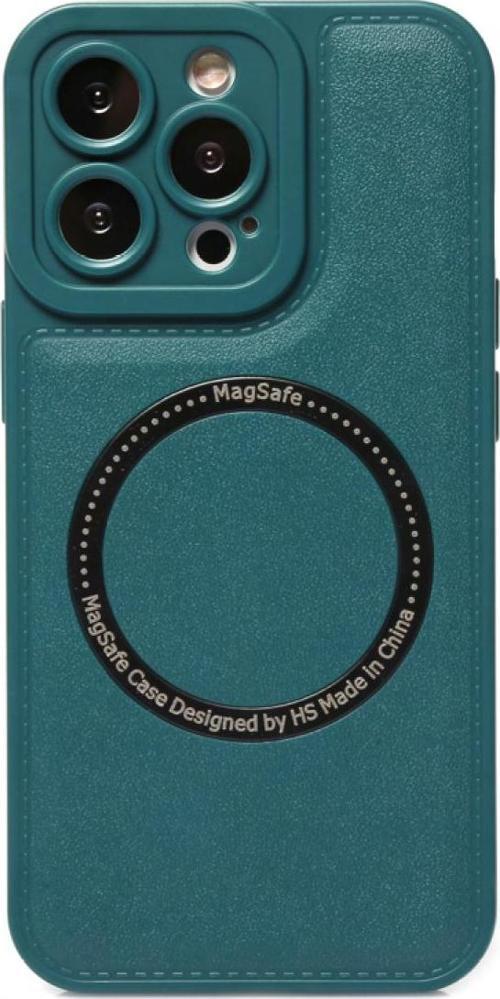 İphone 13 Megsafe Deri Telefon Kılıfı Yeşil