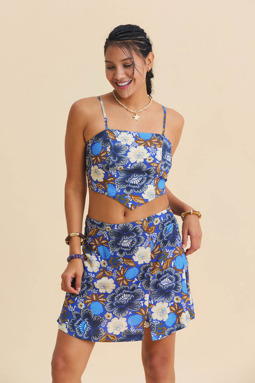 Ayarlanabilir Askılı Sırtı Lastikli Crop Bluz
