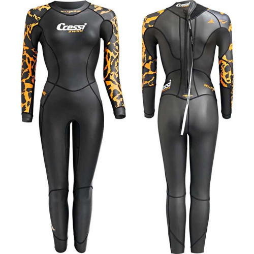 Kuwae Lady Yüzücü Elbisesi 2MM - NO:2 / S-BLACK/ORANGE