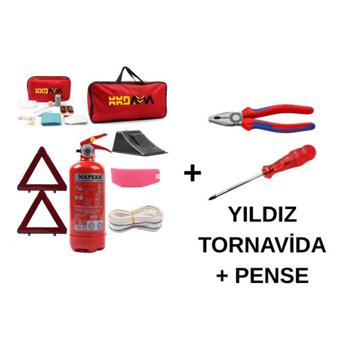DİKDÖRTGEN TRAFİK SETİ PENSE + TORNAVİDALI KOMBİNE SET