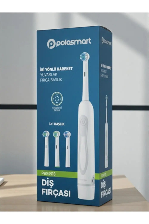 PBS-903 Pilli Diş Fırçası 3+1 Başlık IPX5 Orta Sertlik-İki