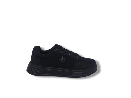 Axıon 011 Unisex Siyah Bağcıklı Şık Keten Spor Ayakkabı
