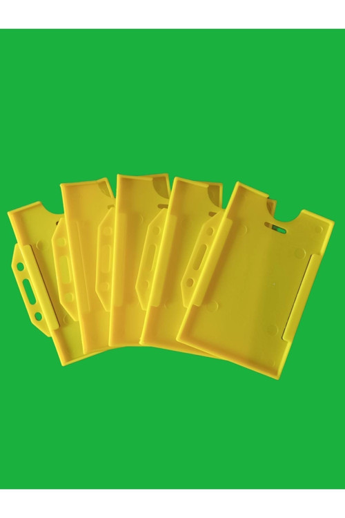 Sarı Yatay Plastik Yaka Kartı 5 Li Kılıf