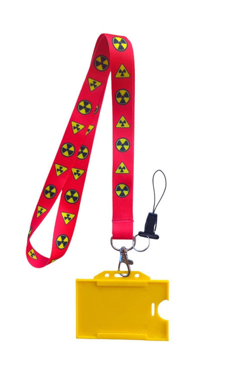 Radyasyon Kırmızı Kart Askı Ipi, Yaka Askı Ipi, Telefon Askısı Ve Sarı Plastik Yatay Kartlık