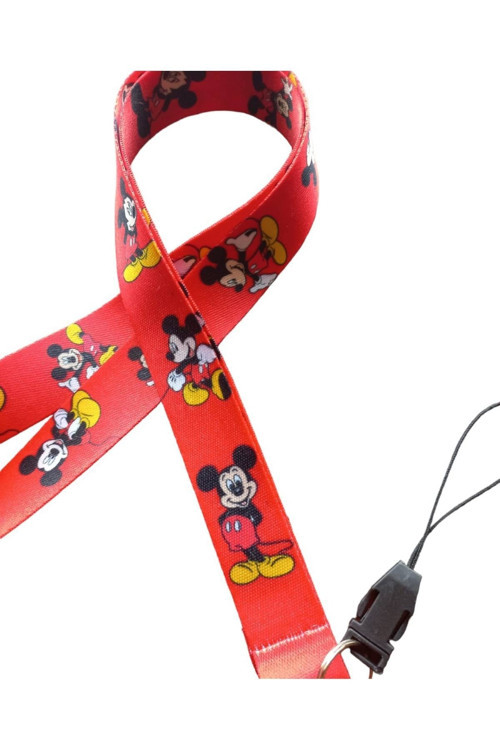 Mickey Mouse Kart Askı Ipi, Yaka Askı Ipi, Boyun Askı - 2 Cm