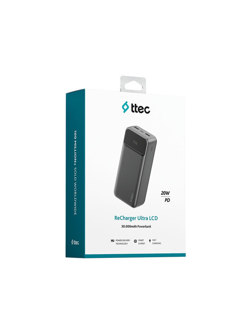ttec ReCharger Ultra LCD 30.000mAh PD 20W Taşınabilir Hızlı Şarj Aleti/Powerbank - 2BB270S