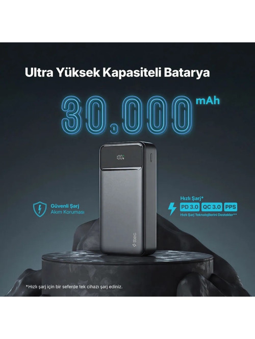 Ttec ReCharger Ultra LCD 30.000mAh PD 20W Taşınabilir Hızlı Şarj Aleti/Powerbank - 2BB270S 3
