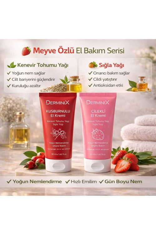 El Kremi 2'li Set 50 ml – Çilek & Kuşburnu Yoğun Nemlendirici Bakım