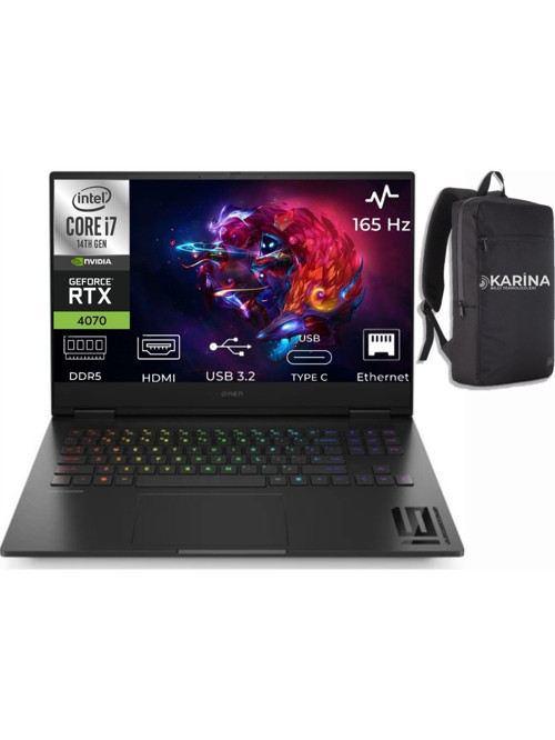 Omen 16-WF1020NT I7-14700HX 9J1Y9EA-K33 128GB 2TB RTX4070 8GB W11Pro 16.1 FHD 165Hz Taşınabilir Bilgisayar