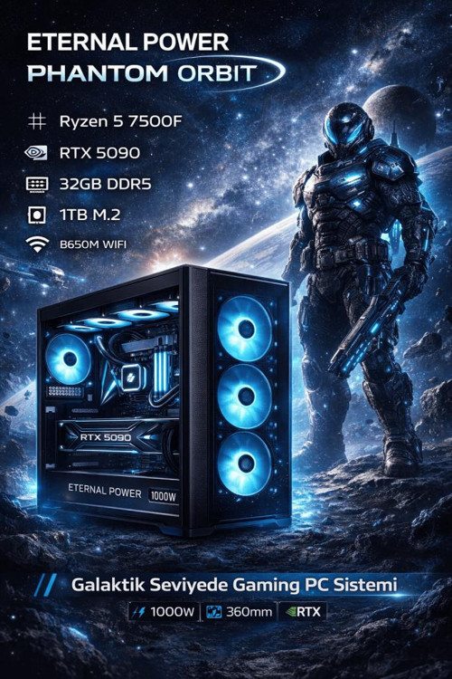 ORBIT Ryzen 5 7500F RTX 5090 32GB DDR5 1TB M.2 B650M WIFI 1000W 360mm Gaming PC