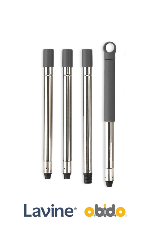 Lavine Fırça - Mop Sopası 4 Parçalı Paslanmaz Çelik Saplı