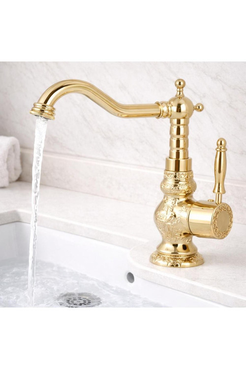 Desenli Rustik Lavabo Bataryası