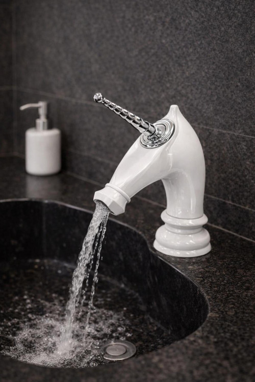 Unicorn Beyaz Lavabo Bataryası Modern Şık Tasarım