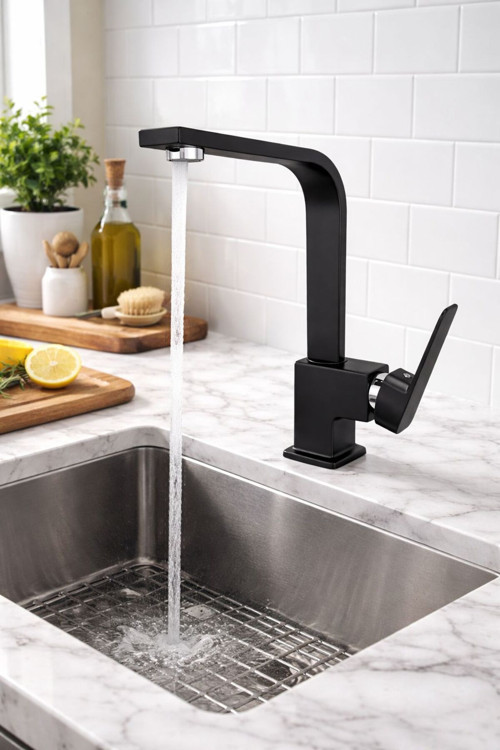 Kare L Kollu Lüx Lavabo Bataryası