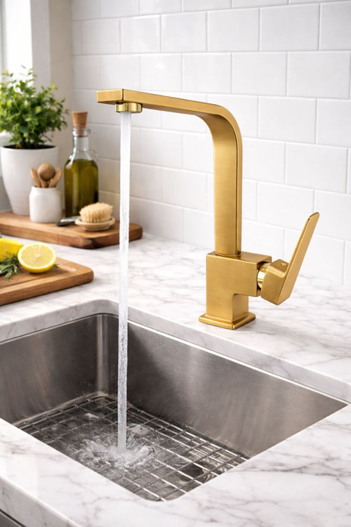 Kare L Kollu Lüx Lavabo Bataryası