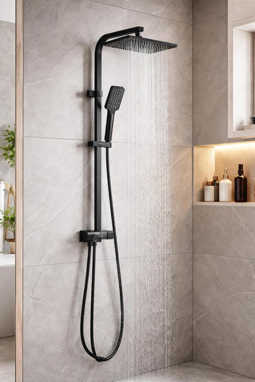 Domino Tepe Duş Seti Modern Tasarım Şık Dayanıklı Yağmurlama Sistemli