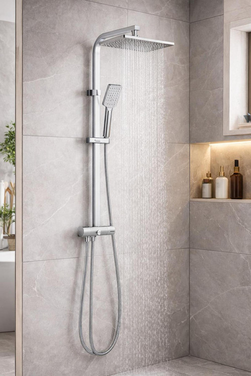 Domino Tepe Duş Seti Modern Tasarım Şık Dayanıklı Yağmurlama Sistemli