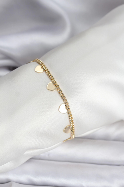 14K Gold Renk Kaplama Kalpli Model CM Kadın Bileklik