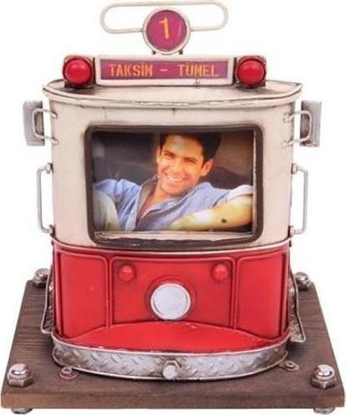 Dekoratif Metal Kalemlik Çerçeveli Tramvay Temalı Hediyelik