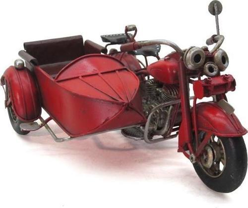 Dekoratif Metal Motosiklet Sepetli Vintage Dekoratif Hediyelik