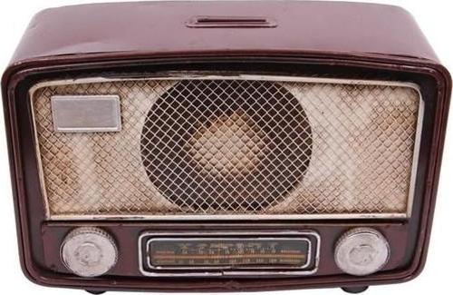 Dekoratif Metal Radyo Kumbaralı Vintage Hediyelik