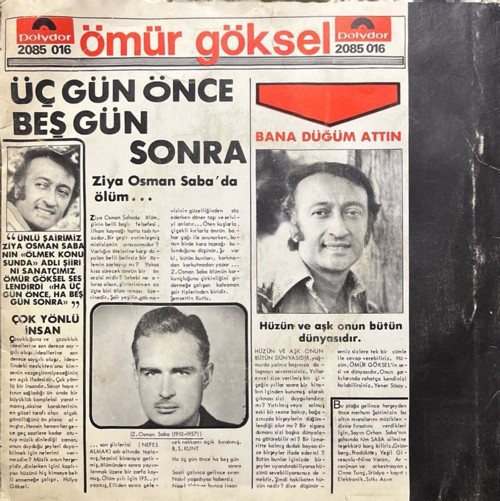 Ömür Göksel Ha Üç Gün Önce, Ha Beş Gün Sonra 45lik Plak