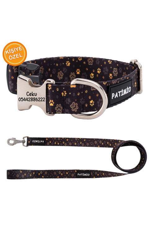 Gold paws Isimli Köpek Tasması Ve Gezdirme Seti, Köpek Künyesi, Köpek Isimlik, Isme Özel Tasma