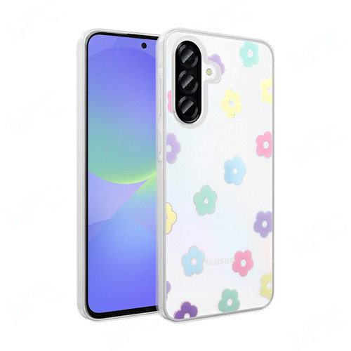 Galaxy A36 Kılıf Şeffaf Figürlü Folk Sert Kılıf Papatya