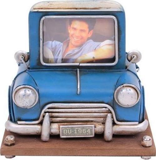 Metal Kalemlik Çerçeveli Araba Temalı Dekoratif Hediyelik